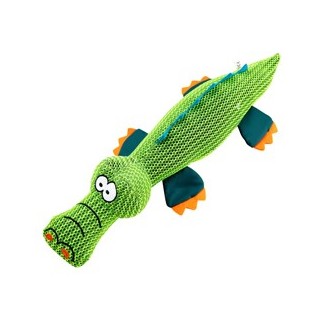 Hunde-Plüschspielzeug Mesh Krokodil grün-blau, Maße: ca. 45 x 7 cm