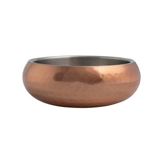 Hundenapf Diner Steel Kupfer gehämmert, Gr. S, Breite: ca. 17 cm, Länge: ca. 17 cm, Höhe: ca. 6 cm