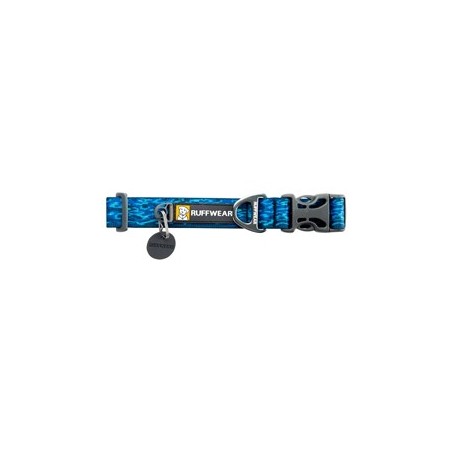 Ruffwear Hundehalsband Flat Out Collar oceanic distortion, Gr. 28cm-36cm, Länge: ca. 28 – 36 cm