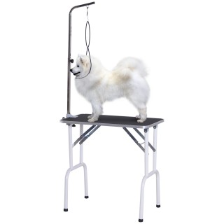 PawHut Trimmtisch klappbarer Pflegetisch für Hunde 81x48x80cm mit Metallgestell schwarz ideal für Grooming & Haustierpflege