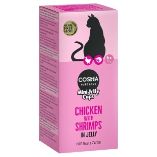 Sparpaket Cosma Mini Jelly Cups 24 x 25 g  - Hühnchen/Shrimps