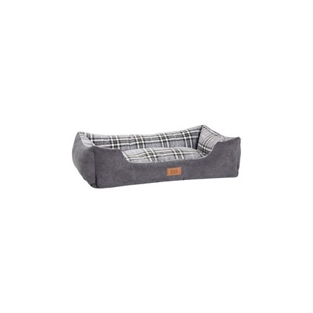 alsa-brand Hundebett Sofa Karo grau-kariert, Außenmaße: ca. 80 x 60 x 25 cm