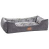 alsa-brand Hundebett Sofa Karo grau-kariert, Außenmaße: ca. 80 x 60 x 25 cm