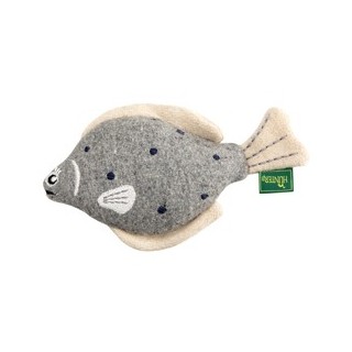 HUNTER Hunde-Plüschspielzeug Skagen Steinbutt grau, Maße: ca. 21 cm