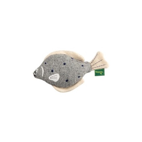 HUNTER Hunde-Plüschspielzeug Skagen Steinbutt grau, Maße: ca. 21 cm