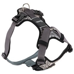 HUNTER Hundegeschirr Divo Reflect schwarz/grau, Gr. XS, Breite: ca. 1,5 cm, Bauchumfang: ca. 34 - 47 cm, Halsumfang: ca. 19 -