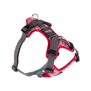 HUNTER Hundegeschirr Divo Reflect rot/grau, Gr. XS, Breite: ca. 1,5 cm, Bauchumfang: ca. 34 - 47 cm, Halsumfang: ca. 19 - 32