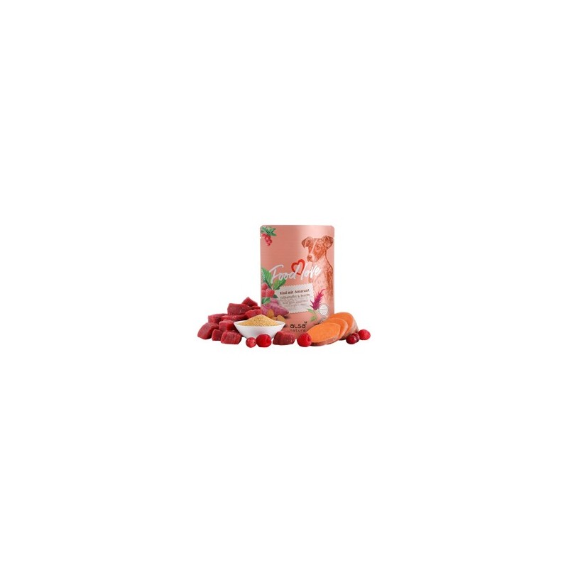 alsa-nature FOODLOVE Rind mit Amarant, Süßkartoffel & Beeren, Anzahl: 6 x 300 g, 300 g, Hundefutter