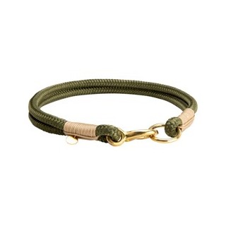 alsa-brand Hundehalsband Bolle oliv-sand, Länge: ca. 35 cm, Durchmesser:  2 x ca. 8 mm