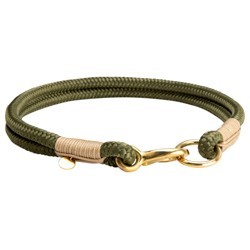 alsa-brand Hundehalsband Bolle oliv-sand, Länge: ca. 35 cm, Durchmesser:  2 x ca. 8 mm