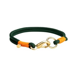 alsa-brand Hundehalsband Bolle tannengrün-orange, Länge: ca. 35 cm, Durchmesser:  2 x ca. 8 mm