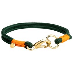 alsa-brand Hundehalsband Bolle tannengrün-orange, Länge: ca. 35 cm, Durchmesser:  2 x ca. 8 mm