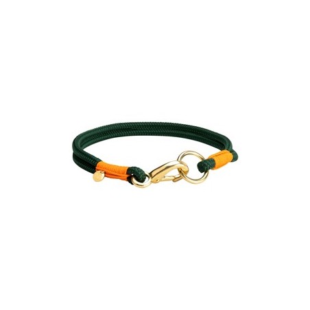 alsa-brand Hundehalsband Bolle tannengrün-orange, Länge: ca. 35 cm, Durchmesser:  2 x ca. 8 mm