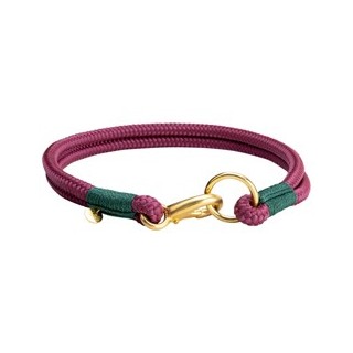 alsa-brand Hundehalsband Bolle aubergine-tannengrün, Länge: ca. 35 cm, Durchmesser:  2 x ca. 8 mm
