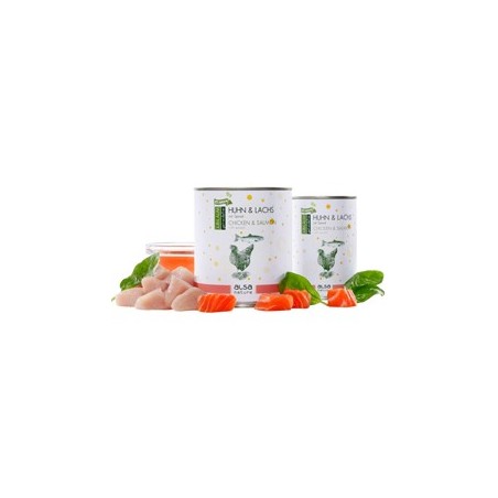 alsa-nature JUBILÄUMS-EDITION Huhn & Lachs, Anzahl: 400 g, 400 g, Hundefutter nass