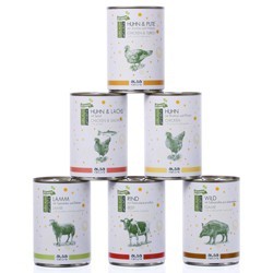 alsa-nature JUBILÄUMS-Menü-Mix, Anzahl: 6 x 400 g, 400 g, Hundefutter nass