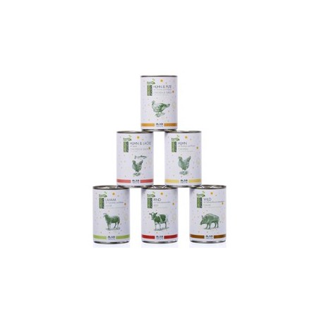alsa-nature JUBILÄUMS-Menü-Mix, Anzahl: 6 x 400 g, 400 g, Hundefutter nass