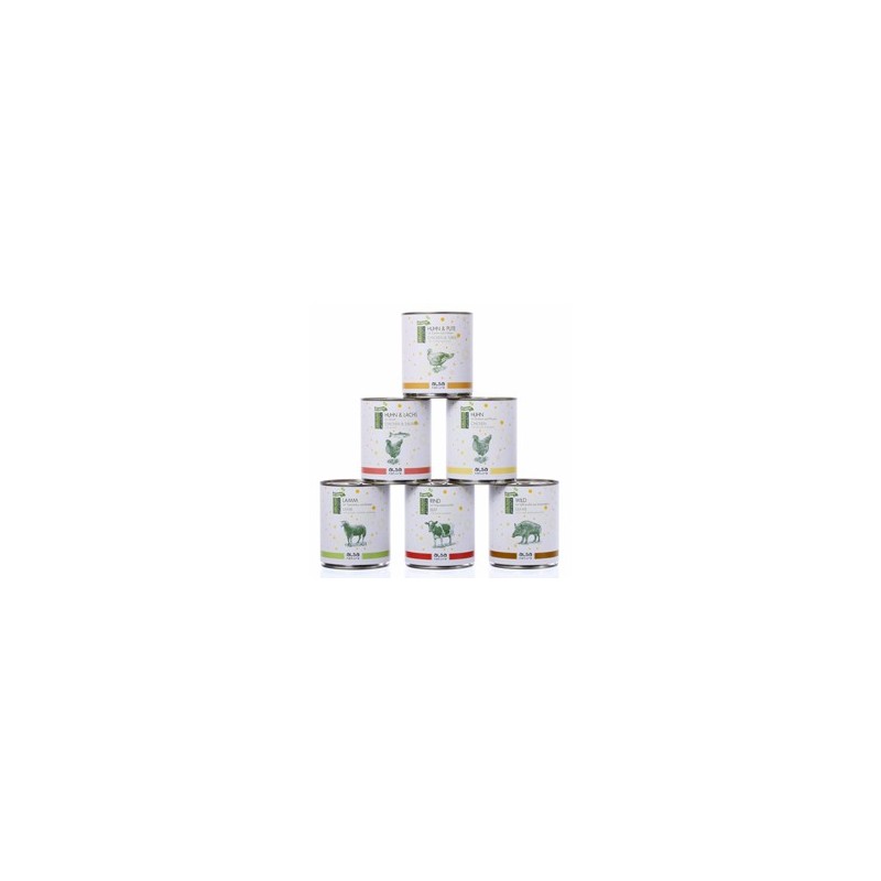 alsa-nature JUBILÄUMS-Menü-Mix, Anzahl: 6 x 800 g, 800 g, Hundefutter nass