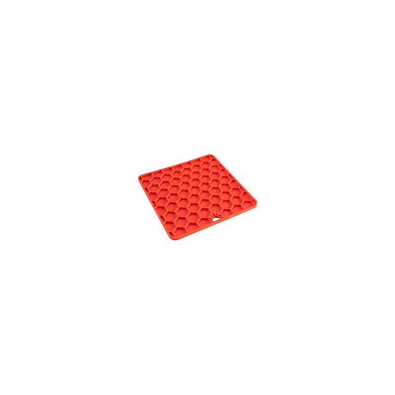 Hunde-Schleckmatte Fun & Relax rot, Maße: ca. 19 x 19 cm