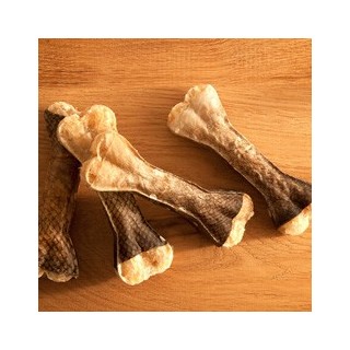 alsa-nature Lachshaut-Kauknochen Kauartikel, 2 Stück, Länge: ca. 9 cm, Hundefutter