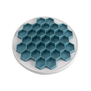 TRIXIE Hunde-Futtermatte Slow Feeding Platte Hive grau/blau, Durchmesser:  ca. 30 cm