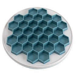 TRIXIE Hunde-Futtermatte Slow Feeding Platte Hive grau/blau, Durchmesser:  ca. 30 cm