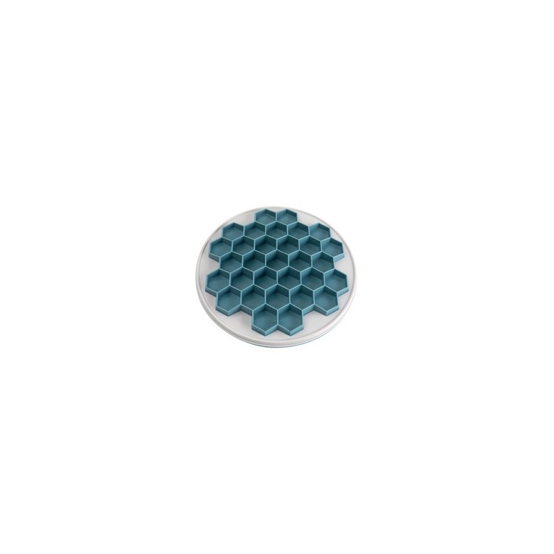 TRIXIE Hunde-Futtermatte Slow Feeding Platte Hive grau/blau, Durchmesser:  ca. 30 cm