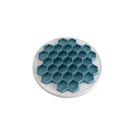 TRIXIE Hunde-Futtermatte Slow Feeding Platte Hive grau/blau, Durchmesser:  ca. 30 cm