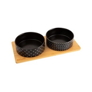 BeOneBreed Hundebar Bambo Bowl Duo black