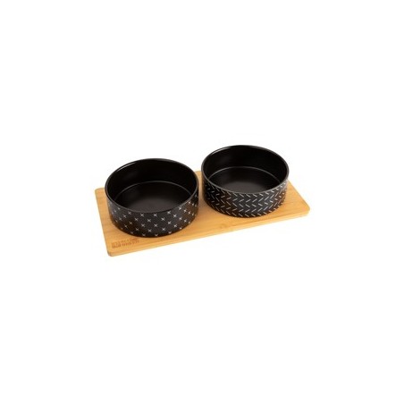 BeOneBreed Hundebar Bambo Bowl Duo black
