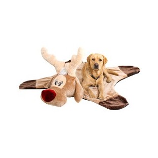 Hundekuscheldecke Rudolf beige-braun, Maße: ca. 121 x 121 cm