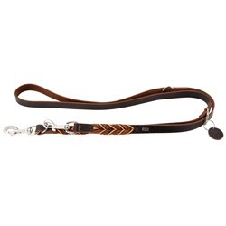 HUNTER Hundeleine Solid Education Cord dunkelbraun/orange, Breite: ca. 20 mm, Länge: ca. 200 cm