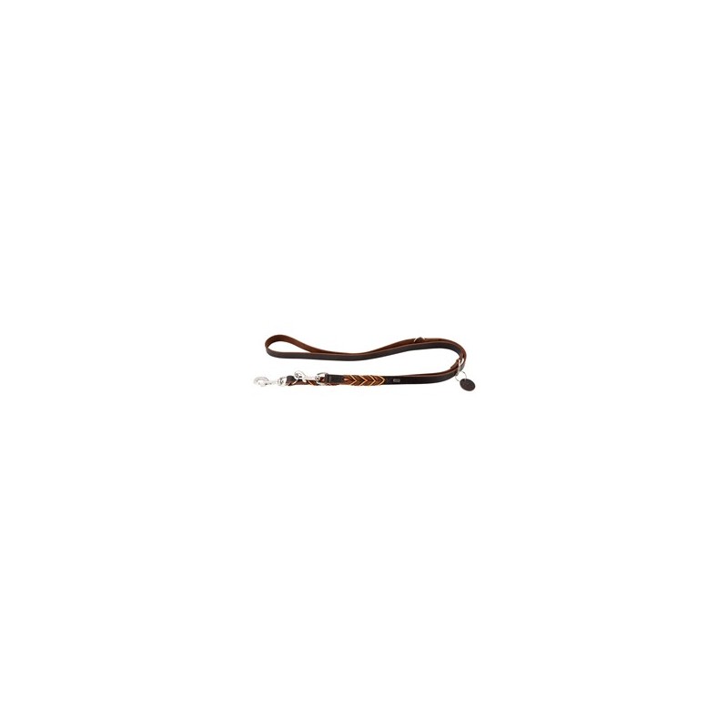 HUNTER Hundeleine Solid Education Cord dunkelbraun/orange, Breite: ca. 20 mm, Länge: ca. 200 cm