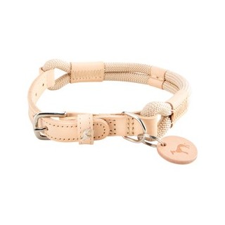 HUNTER Hundehalsband Malia beige/natur, Gr. 60, Länge: ca. 45 - 54 cm