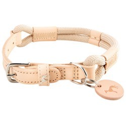 HUNTER Hundehalsband Malia beige/natur, Gr. 60, Länge: ca. 45 - 54 cm