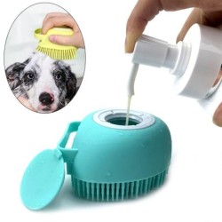 Badezimmer Haustier Bad Massage Handschuhe Bürste weiche Sicherheit Silikon Haustier Zubehör für Hunde Katzen Werkzeug blau