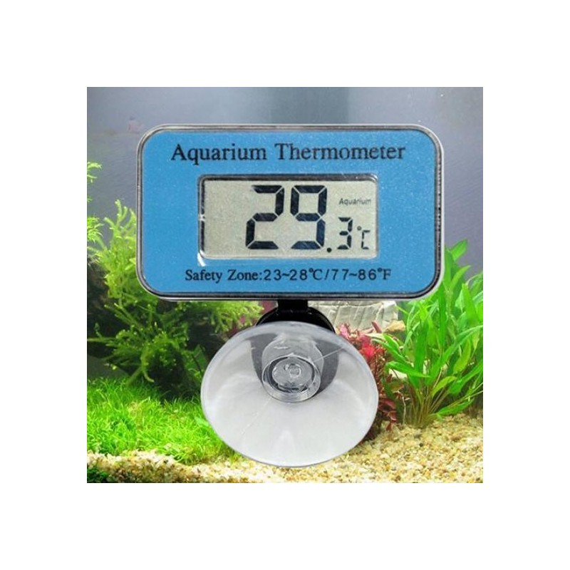 Digitales LCD-LED-Display, wasserdichtes Tauchthermometer für Aquarien blau