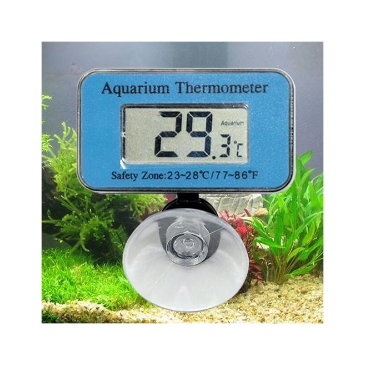 Digitales LCD-LED-Display, wasserdichtes Tauchthermometer für Aquarien blau