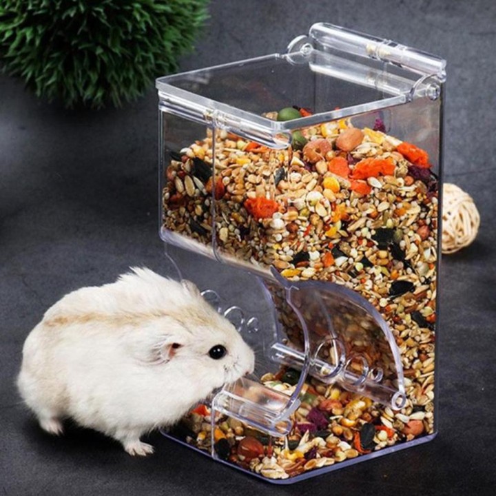Hamster-Futterautomat, Futterspender, Kaninchen-Acryl-Haustier 2 reinfarbig