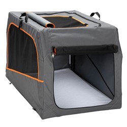 HUNTER Hunde-Transportbox Alu faltbar schwarz, Gr. S, Maße: ca. 61 x 45,5 x 43 cm