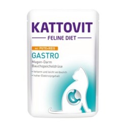 KATTOVIT Feline Diet Nassfutter Katze Gastro Adult Pute und Reis 24x85 g