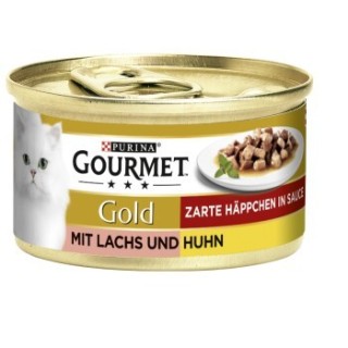 GOURMET Gold Zarte Häppchen 12x85g Lachs und Huhn