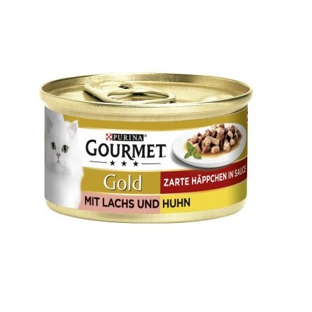 GOURMET Gold Zarte Häppchen 12x85g Lachs und Huhn