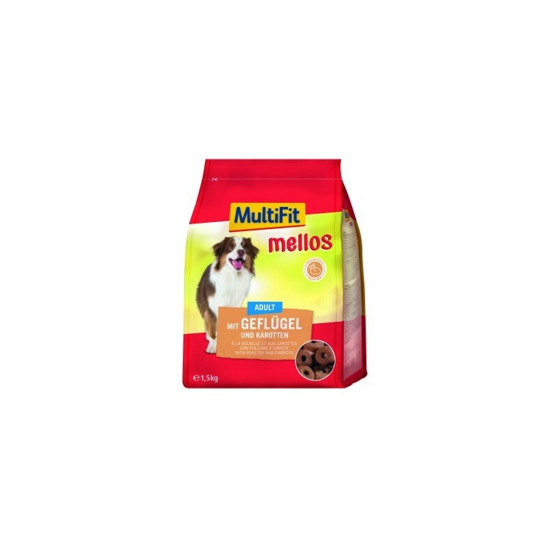 MultiFit Mellos Trockenfutter Hund Adult, Geflügel und Karotten 1,5 kg
