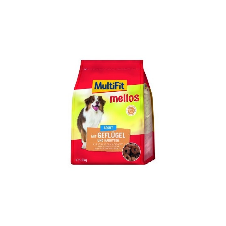 MultiFit Mellos Trockenfutter Hund Adult, Geflügel und Karotten 1,5 kg