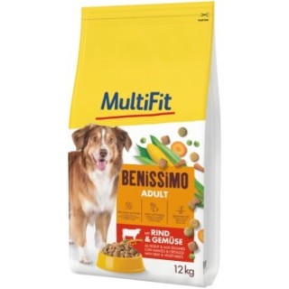 MultiFit Benissimo Trockenfutter Hund Adult, mit Rind & Gemüse 12 kg
