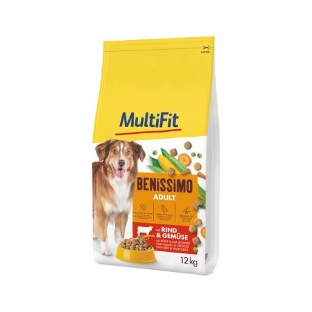 MultiFit Benissimo Trockenfutter Hund Adult, mit Rind & Gemüse 12 kg