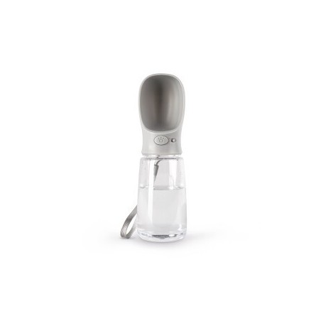 Lionto Hundetrinkflasche für Unterwegs grau 500 ml