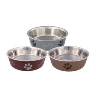 Trixie Edelstahlnapf mit Kunststoffmantel 450 ml