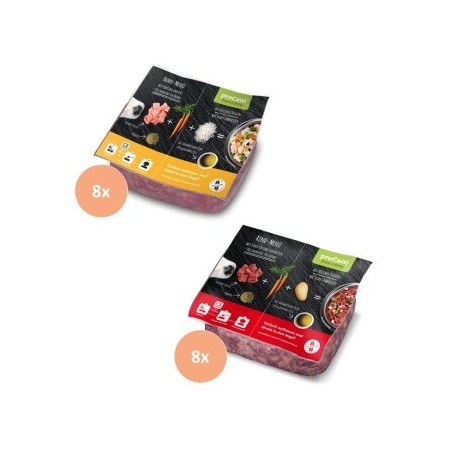 ProCani BARF Komplettmenü TK-Blockware Napffertig Probierpaket 16x500 g